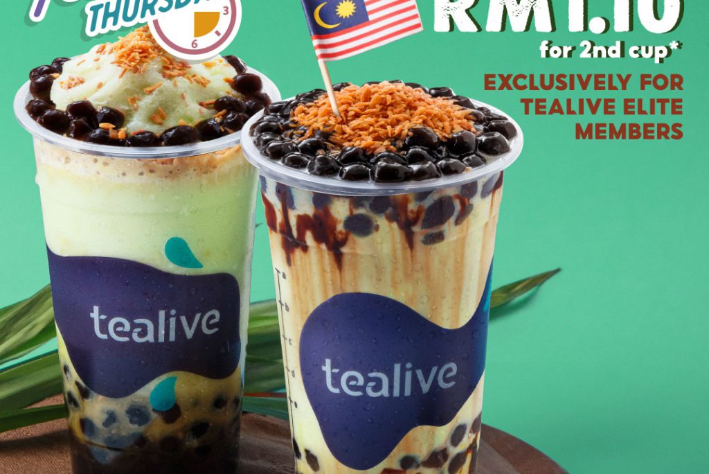 Promotion : Tealive Thursday 2nd cup for only RM1.10